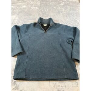 REI Men's L Blue Quarter Zip Fleece Pullover Sweater Made in Canada Italian